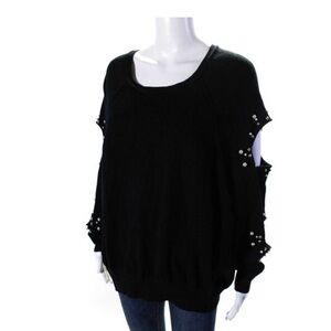 Embellished Black Knit Sweater